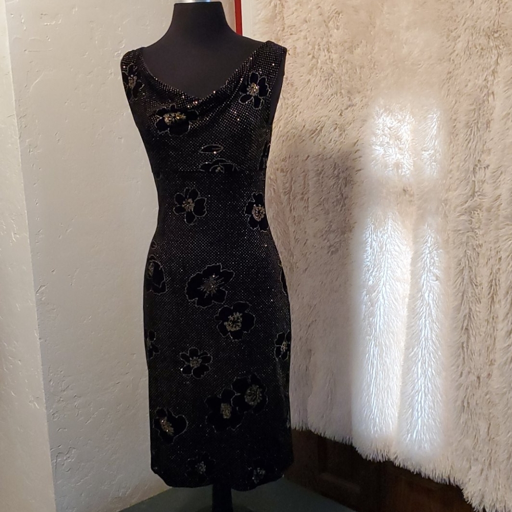 Black and gold dress